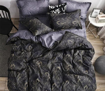 3D Black Texture 8130 Bed Pillowcases Quilt