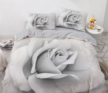 3D Grey Rose 9171 Bed Pillowcases Quilt