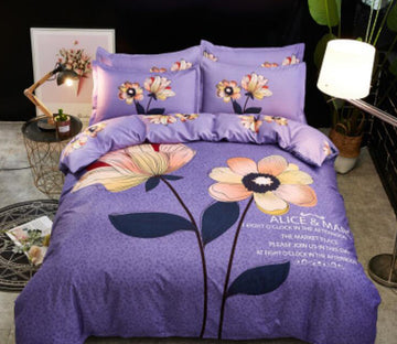 3D Purple Background Flower 77172 Bed Pillowcases Quilt