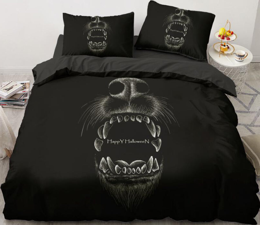 3D Dog Mouth 55101 Bed Pillowcases Quilt