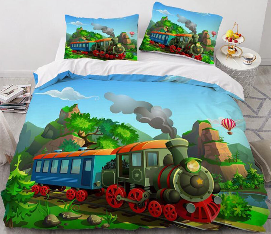 3D Cartoons Train 55149 Bed Pillowcases Quilt