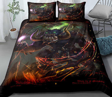 3D Bull Demon 005 Bed Pillowcases Quilt