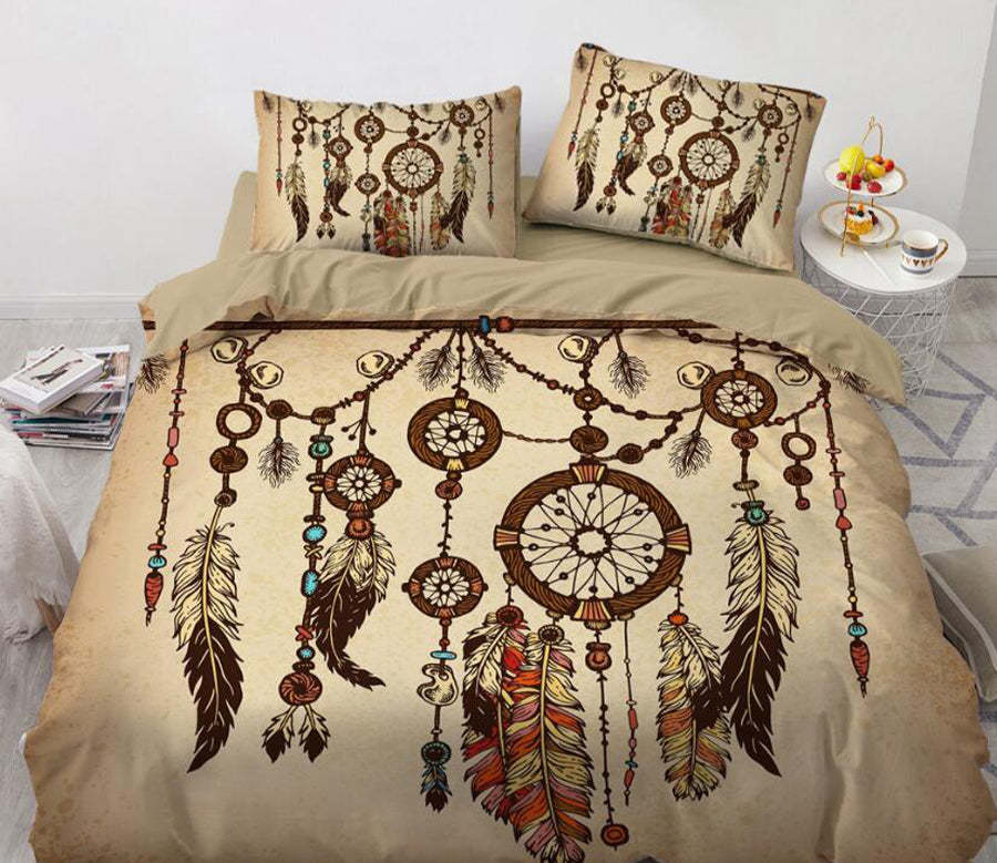 3D Brown Dreamcatcher 88157 Bed Pillowcases Quilt