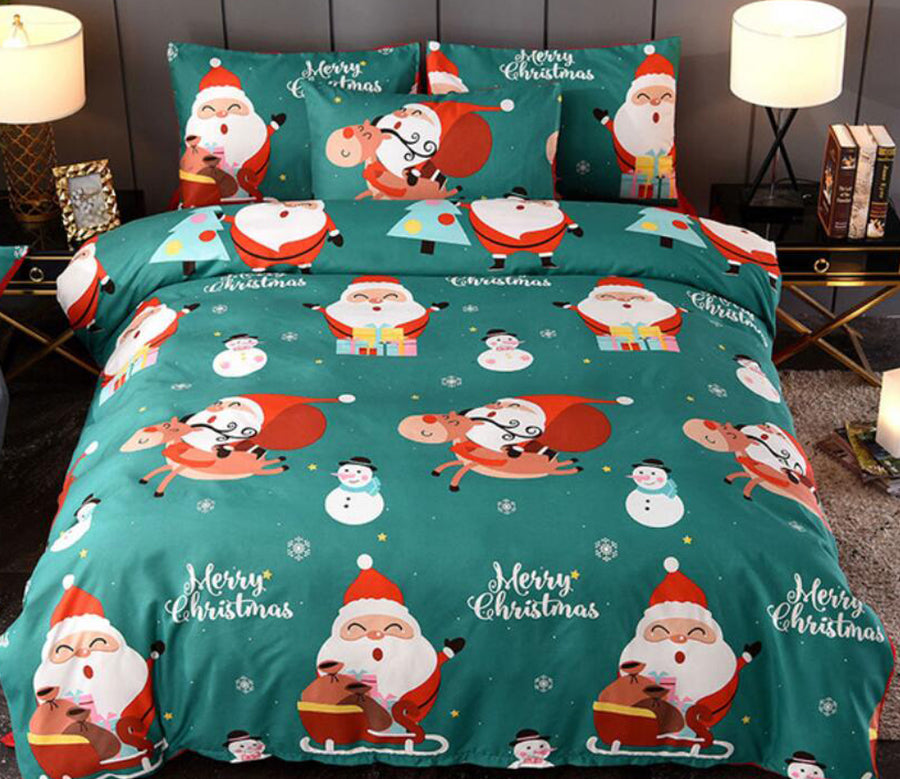 3D Cartoons Santa Claus 6636 Bed Pillowcases Quilt
