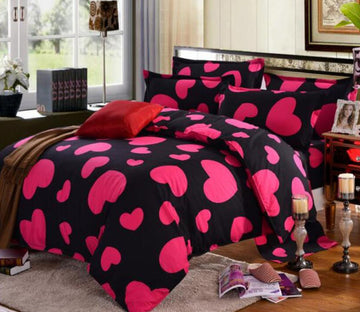 3D Red Heart 66120 Bed Pillowcases Quilt