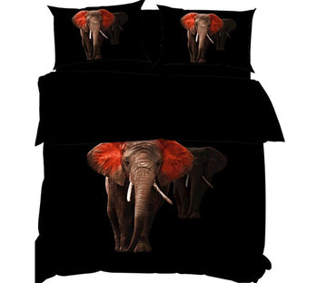 3D Elephant Two 9915 Bed Pillowcases Quilt
