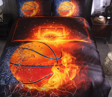3D Ball Frame Fire 9072 Bed Pillowcases Quilt