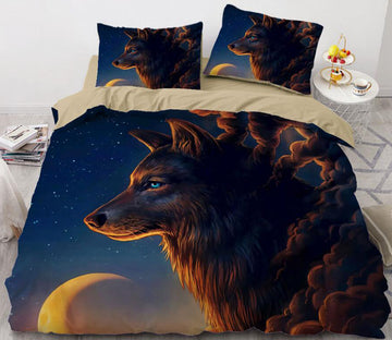 3D Wolf Moon 8854 Bed Pillowcases Quilt