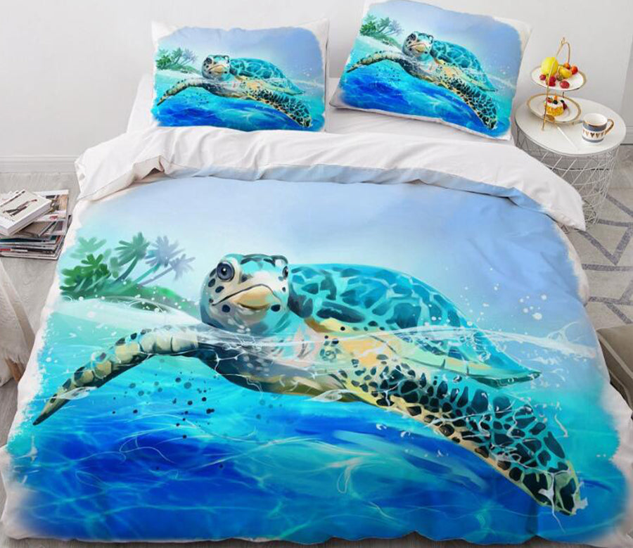 3D Sea Turtle 77146 Bed Pillowcases Quilt