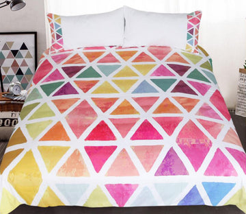 3D Colored Triangle 1079 Bed Pillowcases Quilt