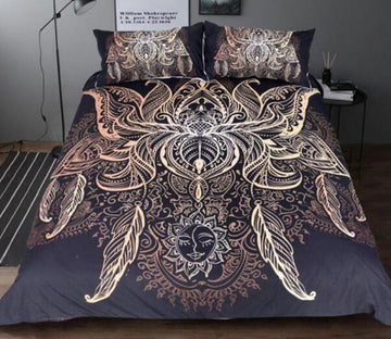3D Golden Pattern Totem 66141 Bed Pillowcases Quilt