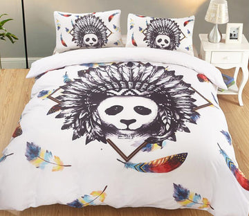 3D Indian Panda 1192 Bed Pillowcases Quilt