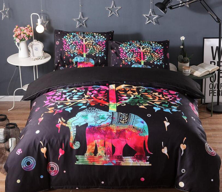 3D Color Elephant Tree 99128 Bed Pillowcases Quilt
