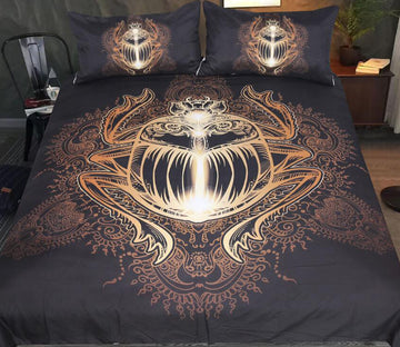 3D Golden Beetle 1060 Bed Pillowcases Quilt