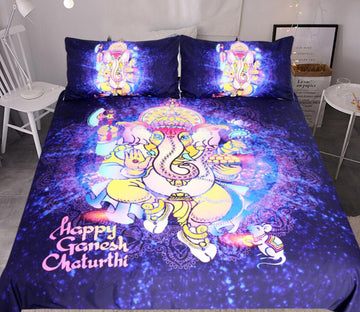 3D Flame Dance Elephant 1117 Bed Pillowcases Quilt