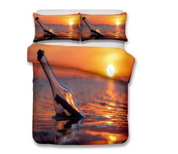 3D Drifting Bottle 198 Bed Pillowcases Quilt