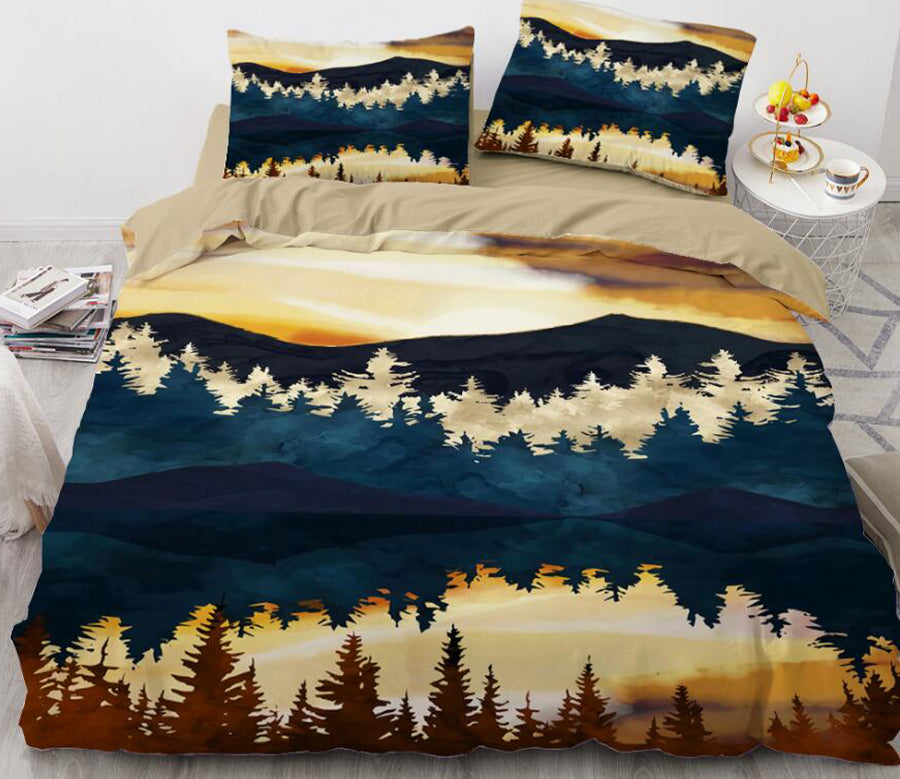 3D Forest Reflection 8874 Bed Pillowcases Quilt