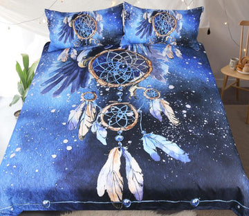 3D Blue Starry Sky Dreamcatcher 1047 Bed Pillowcases Quilt