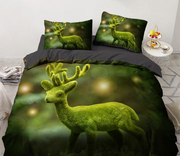 3D Deer Moss 8004 Bed Pillowcases Quilt