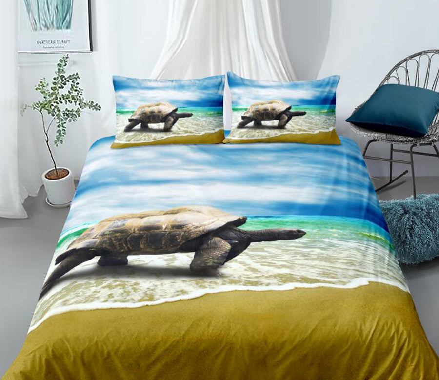3D Beach Sea Turtle 88102 Bed Pillowcases Quilt