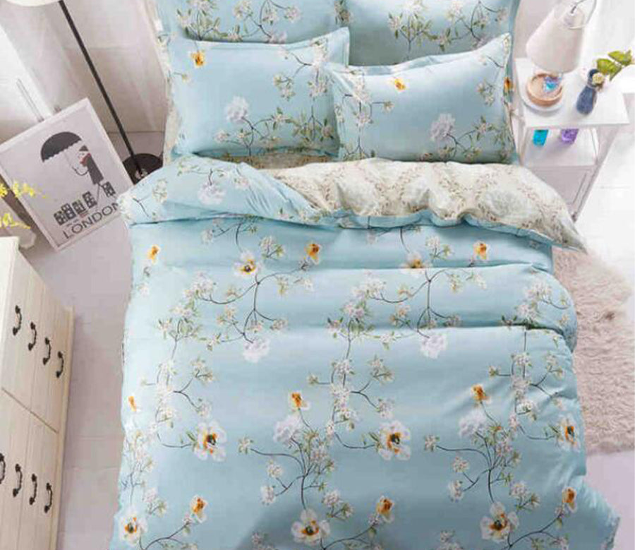 3D Small White Flowers 8140 Bed Pillowcases Quilt