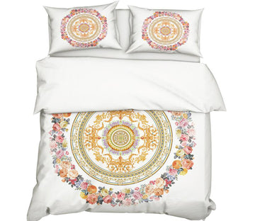 3D Golden Circle Totem Wreath 11175 Bed Pillowcases Quilt