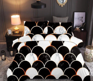 3D Black And White Fish Scale Type 9980 Bed Pillowcases Quilt