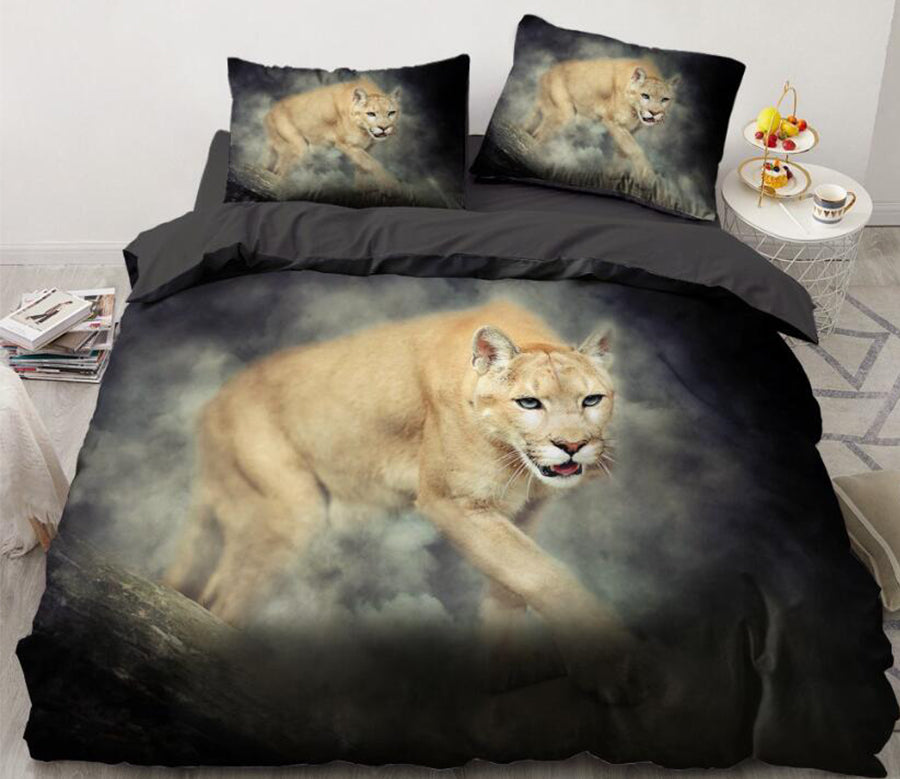3D Lioness 065 Bed Pillowcases Quilt