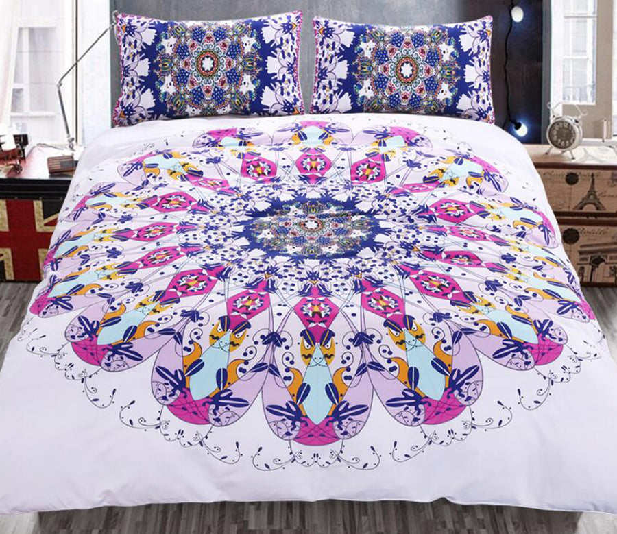 3D Swirl Flower 9036 Bed Pillowcases Quilt