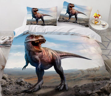3D Tyrannosaurus Stone 7751 Bed Pillowcases Quilt