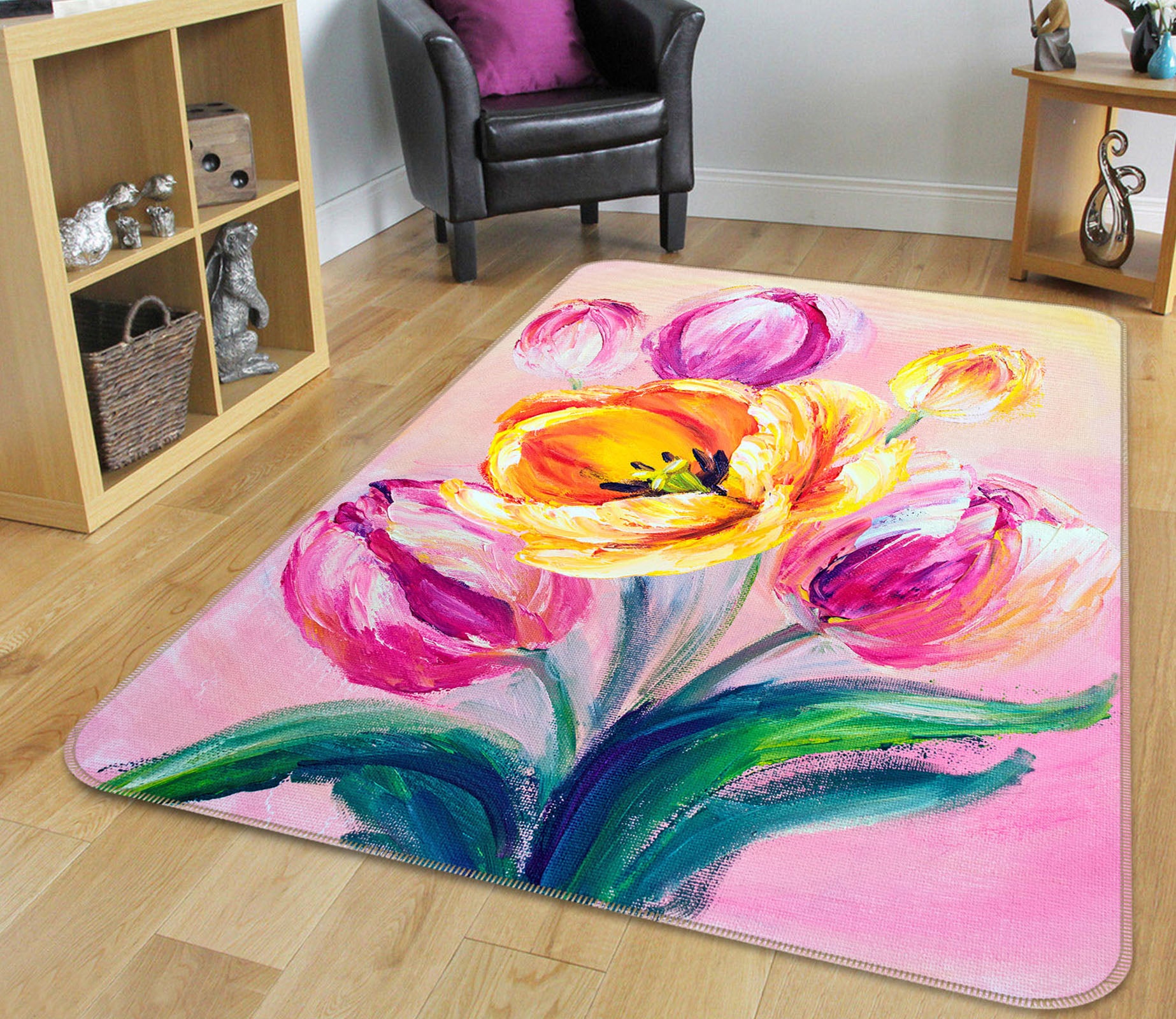 3D Flowers 26051 Non Slip Rug Mat