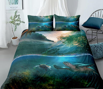 3D Underwater Turtle 88101 Bed Pillowcases Quilt