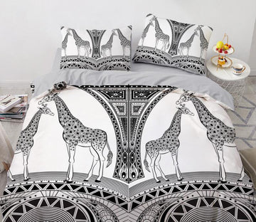 3D Black And White Giraffe 77153 Bed Pillowcases Quilt