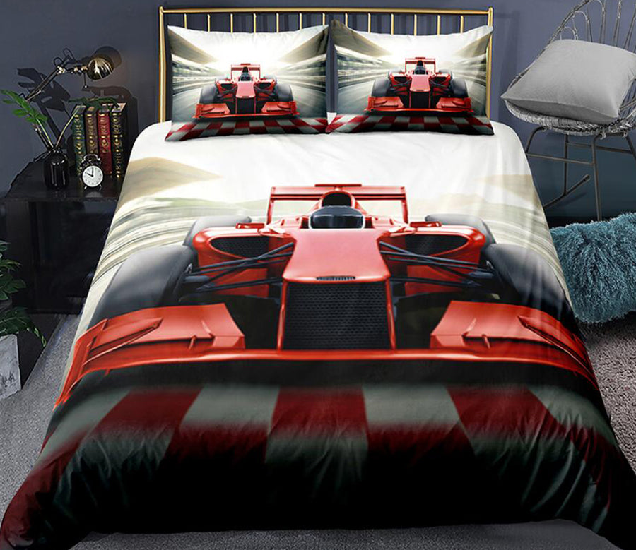 3D Racing Car 1121 Bed Pillowcases Quilt