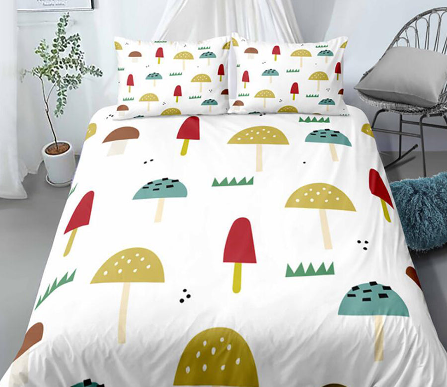 3D Colorful Mushrooms Grass 1115 Bed Pillowcases Quilt