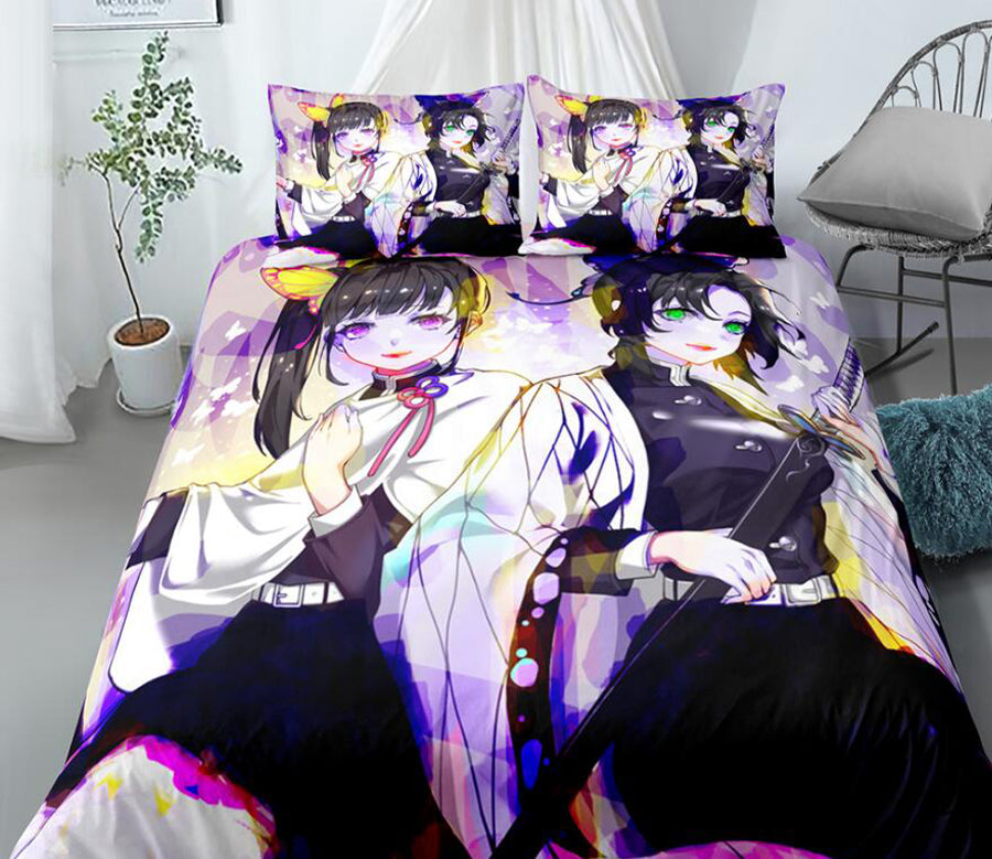 3D Demon Slayer Two Girls 99144 Bed Pillowcases Quilt
