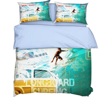 3D Surfing At Sea 9060 Bed Pillowcases Quilt