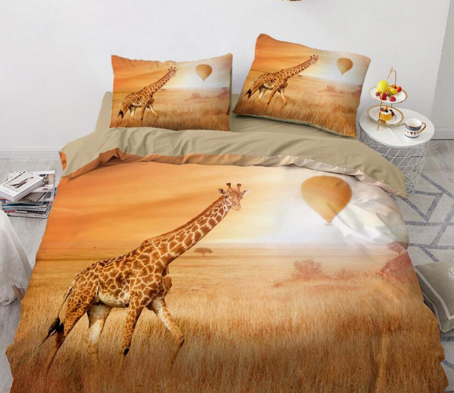 3D Giraffe 9098 Bed Pillowcases Quilt