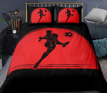 3D Play Football 0033 Bed Pillowcases Quilt
