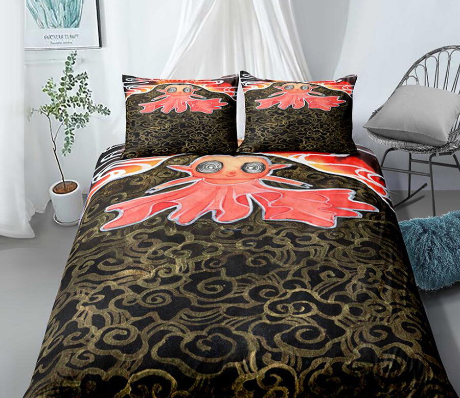 3D Red Girl 99165 Bed Pillowcases Quilt