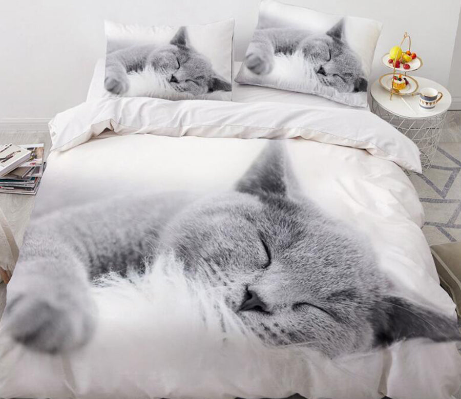 3D Little Cat 77106 Bed Pillowcases Quilt