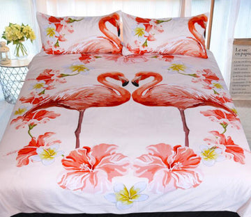 3D Flamingo 1119 Bed Pillowcases Quilt