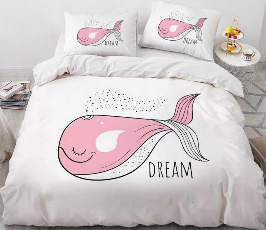 3D Cartoons Whale 55114 Bed Pillowcases Quilt