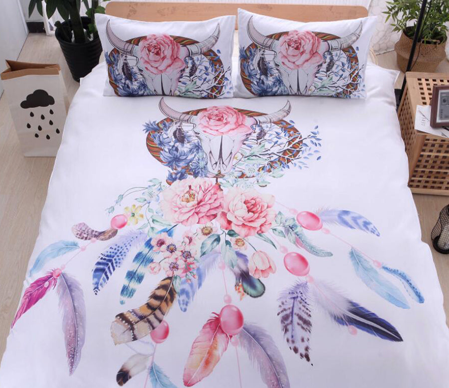 3D Deer Head Dreamcatcher 9992 Bed Pillowcases Quilt