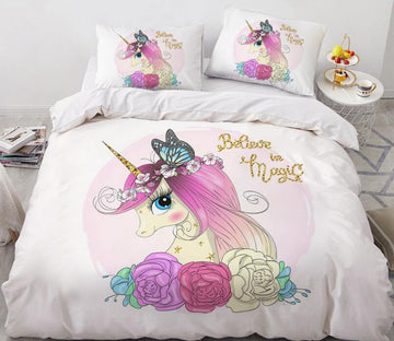3D Butterfly Unicorn 173 Bed Pillowcases Quilt