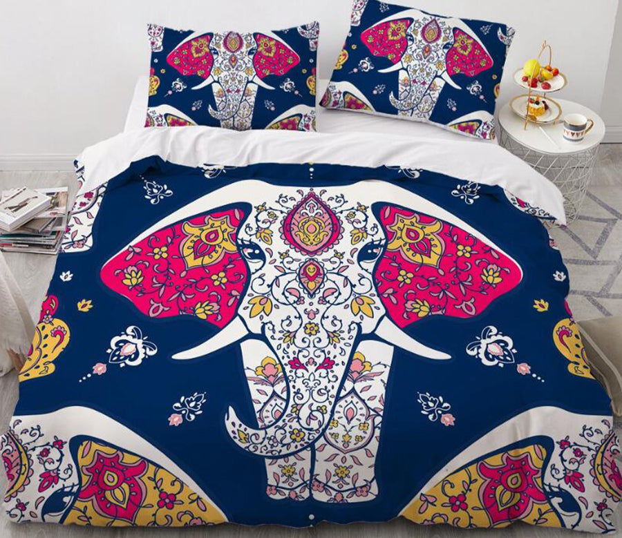 3D Totem Elephant 77164 Bed Pillowcases Quilt