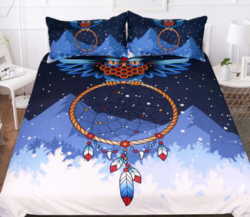 3D Owl Dream Catcher 1099 Bed Pillowcases Quilt