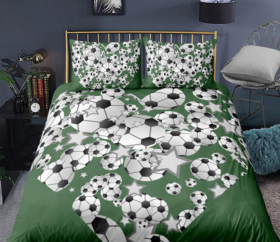 3D Many Footballs Star 1154Bed Pillowcases Quilt