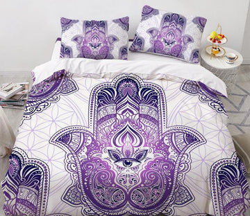 3D Purple Hand Of Fatima 77161 Bed Pillowcases Quilt