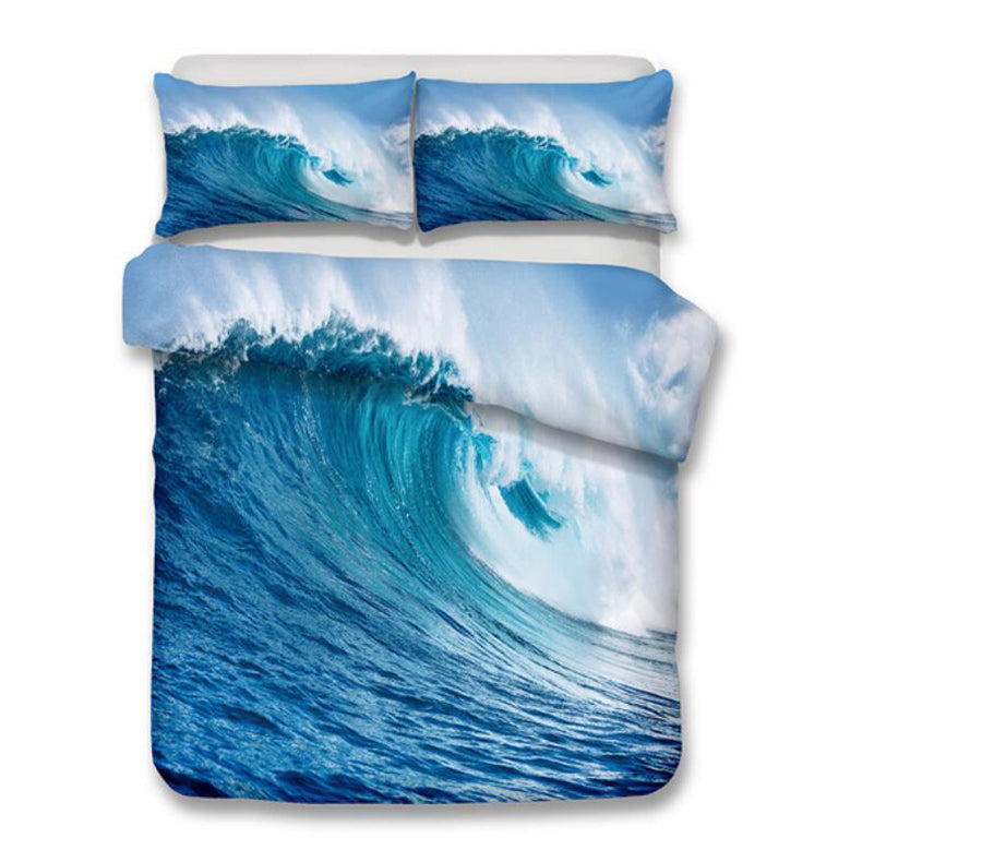 3D Waves 1013 Bed Pillowcases Quilt